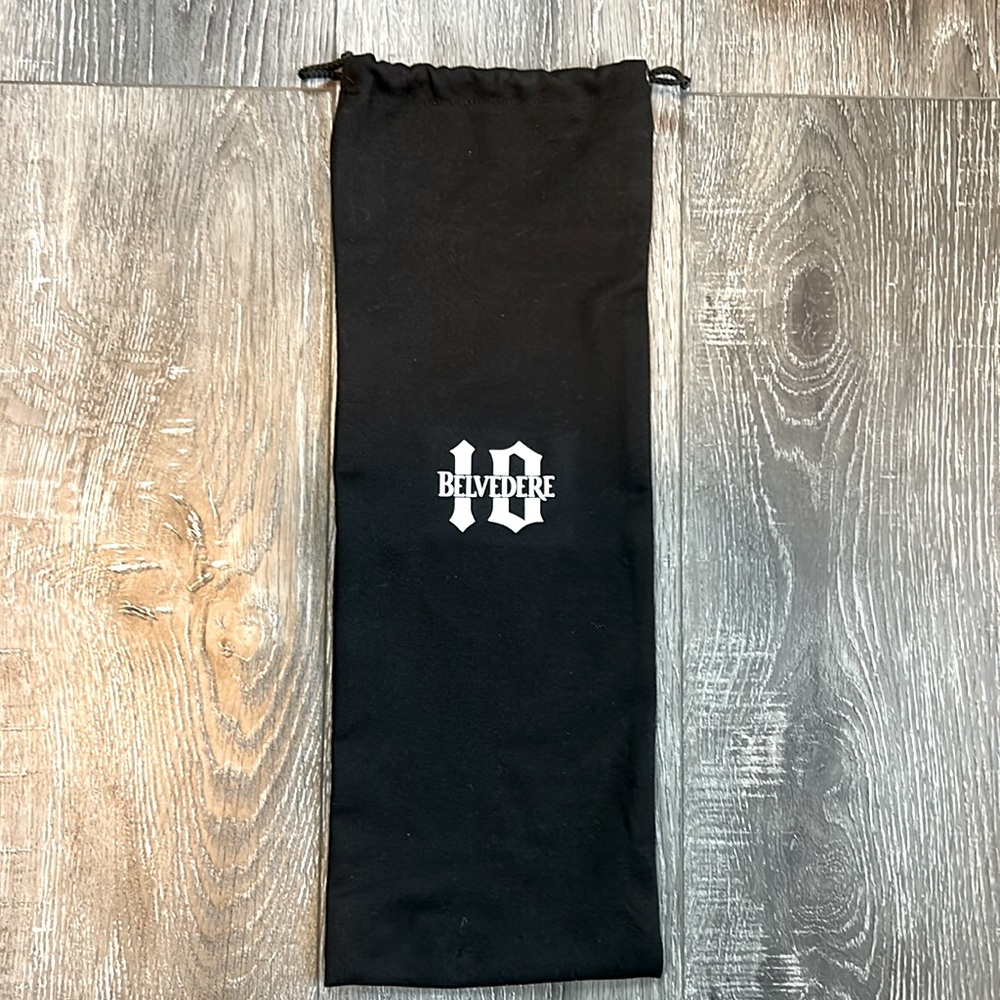 Belvedere vodka black bottle drawstring cloth gift bag RARE 🖤